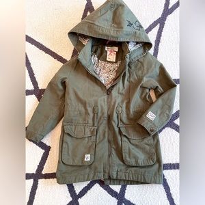 H&M Girls Floral Army Jacket W/ Patches Size 5yr